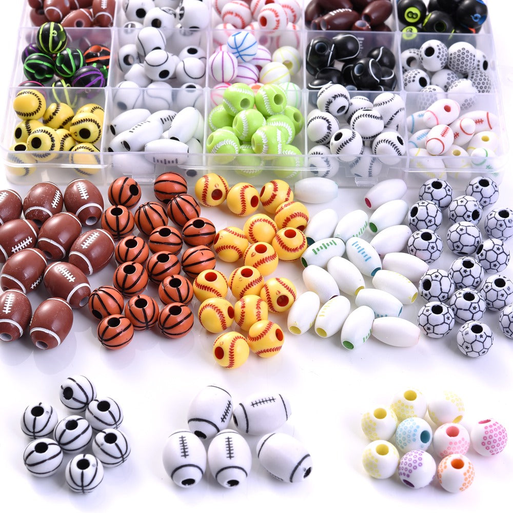 50pcs 39 Styles Mixed Sports Ball Beads