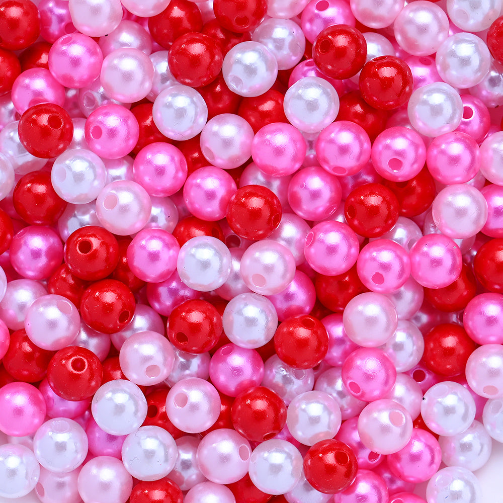 Shiny Pink Love Acrylic Beads