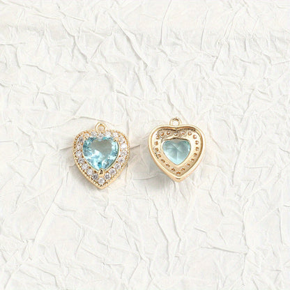 Vintage Heart Glass Pendants