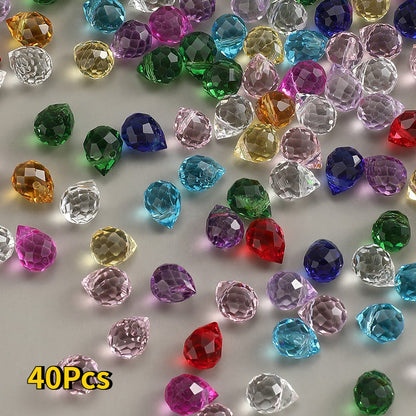 8x10 mm Glitter Strawberry Faceted Glass Beads