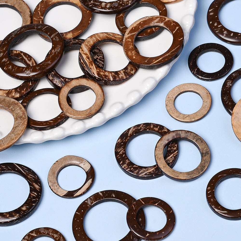 Natural Coconut Rondelle Spacer Beads
