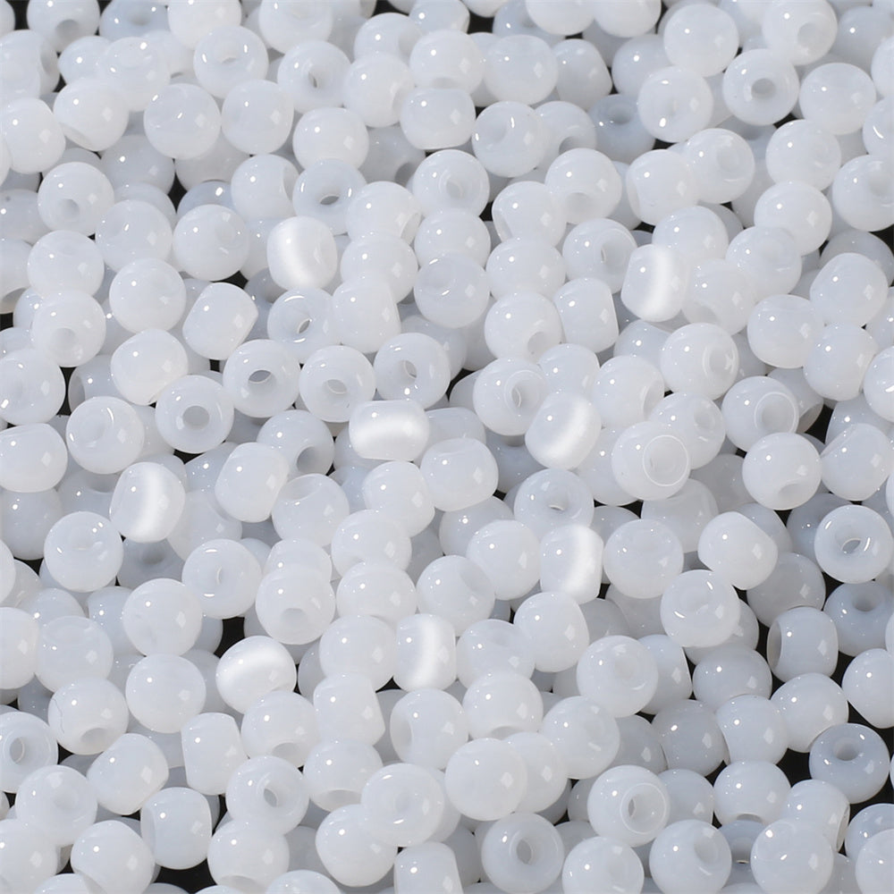 2000PCS 4mm Cat's Eye Round Glass Seed Beads