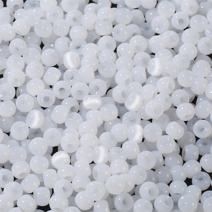 2000PCS 4mm Cat's Eye Round Glass Seed Beads