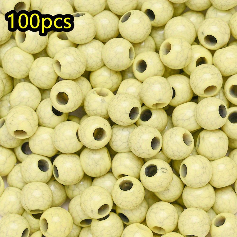 100pcs/set Imitation Stone Crack Round Beads
