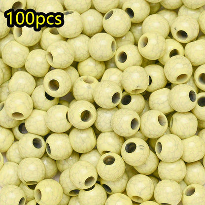 100pcs/set Imitation Stone Crack Round Beads