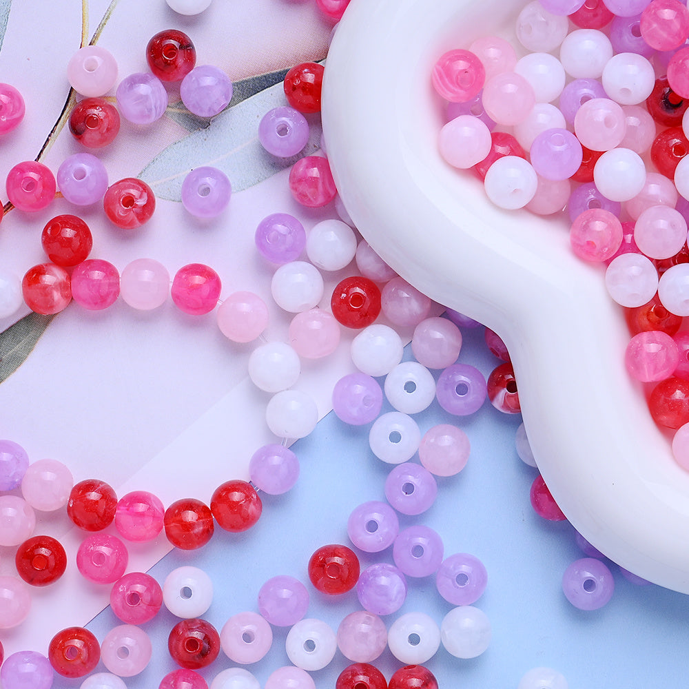 Pink Gradient Acrylic Spacer Beads