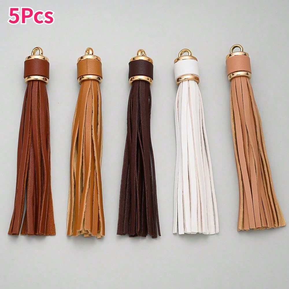 Leather Tassel Metal Keychains