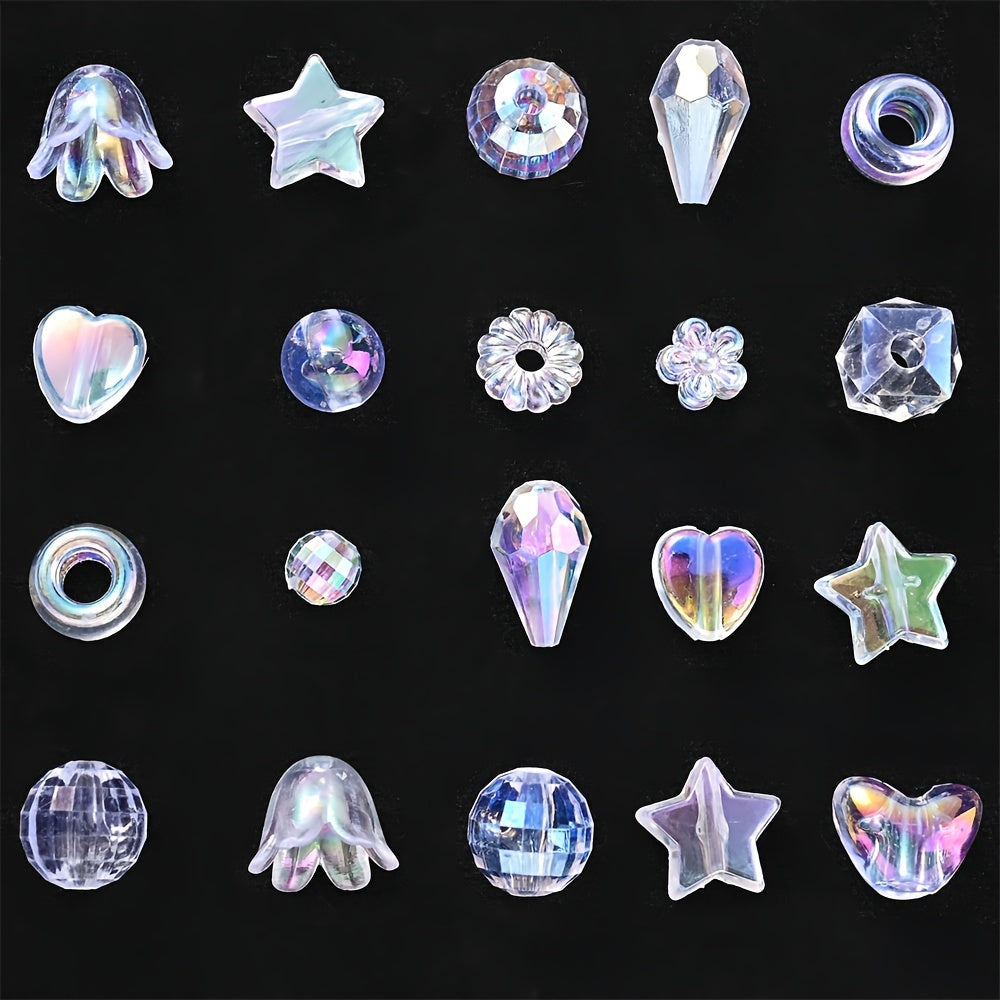 30g AB Plated Acrylic Flower Star Heart Beads