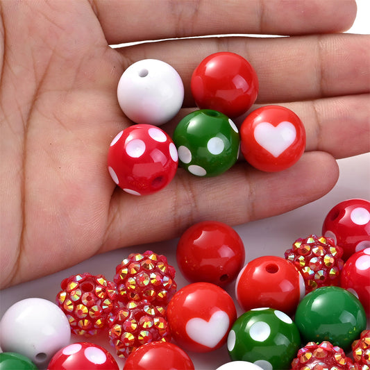 Christmas Rhinestone Acrylic Beads
