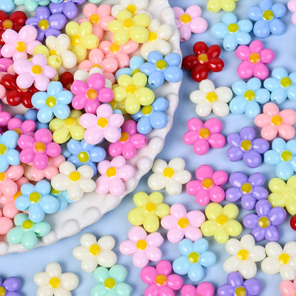 20pcs 21mm Acrylic Straight Hole Flower Spacer Beads