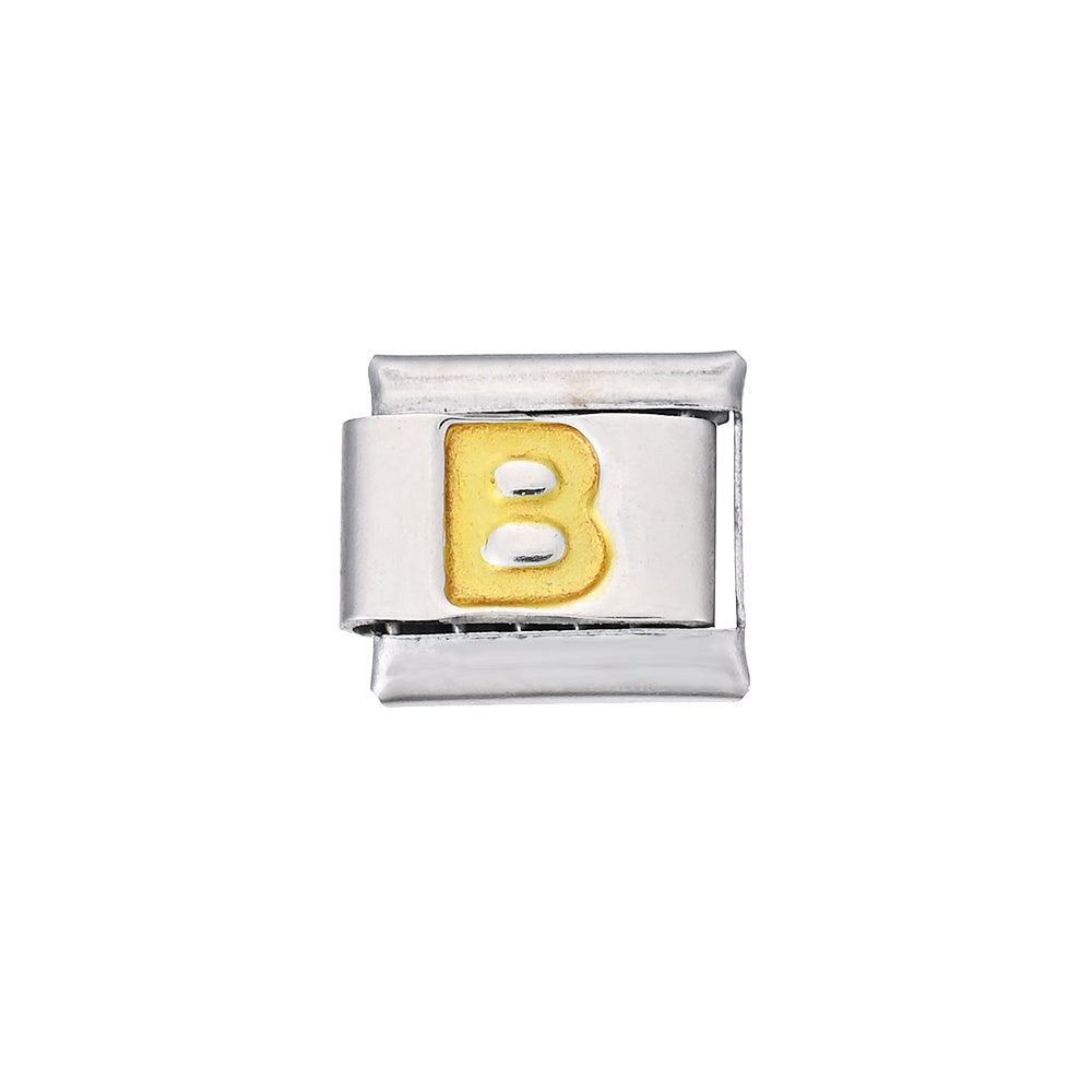 A-Z English Letter Stainless Steel Italian Charm Links