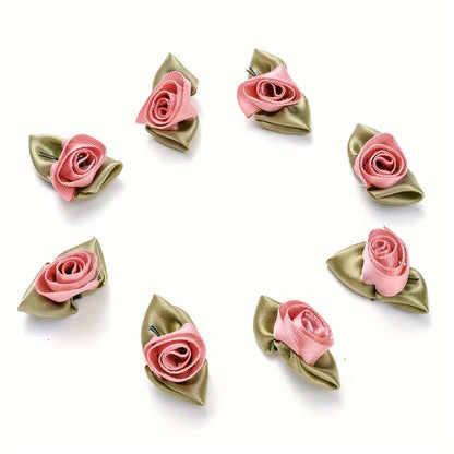 10PCS 12×32mm Fabric Tulip Flower Embellishment Set