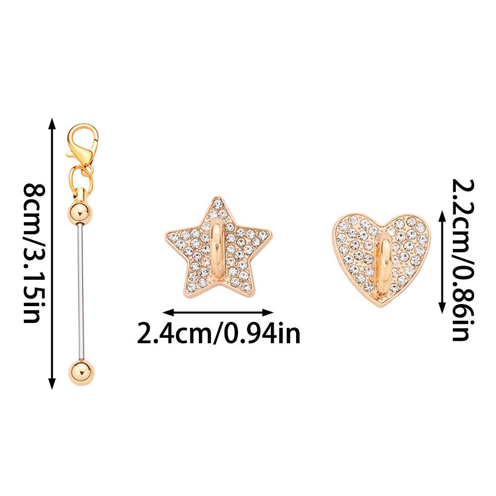 Star Heart Self-Adhesive Keychain Set
