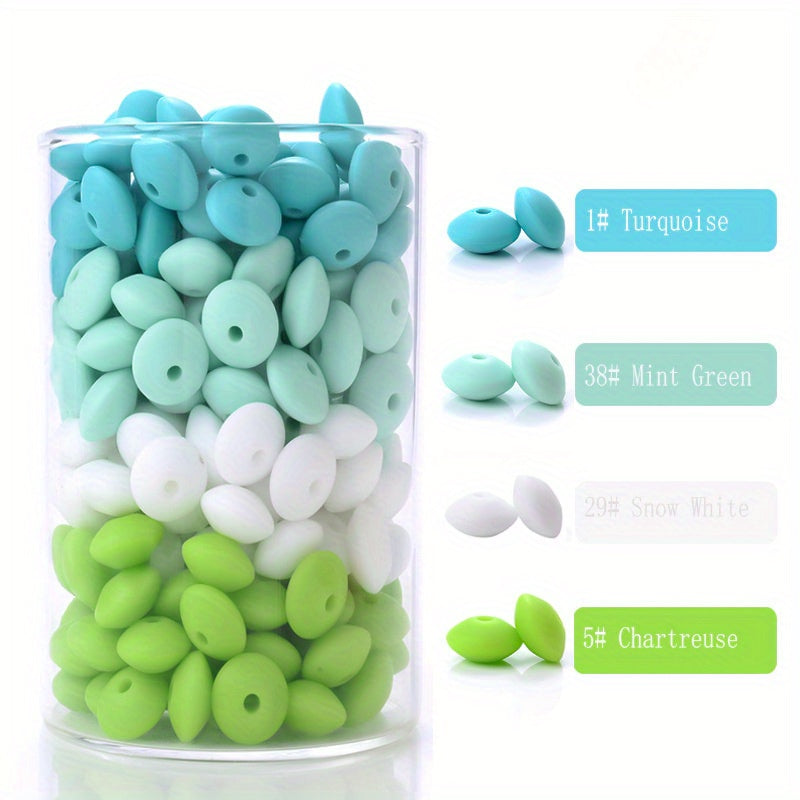 200pcs 6x12mm Mixed Color Abacus Silicone Beads