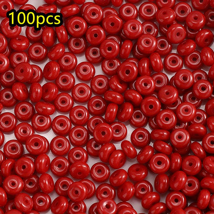 100pcs 3x6mm Multicolor Rondelle Glass Beads