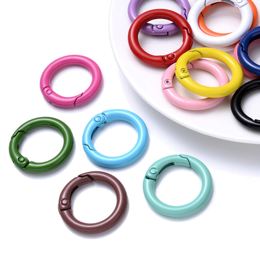 20PCS 25mm Colorful O-Shape Spring Keychain Set