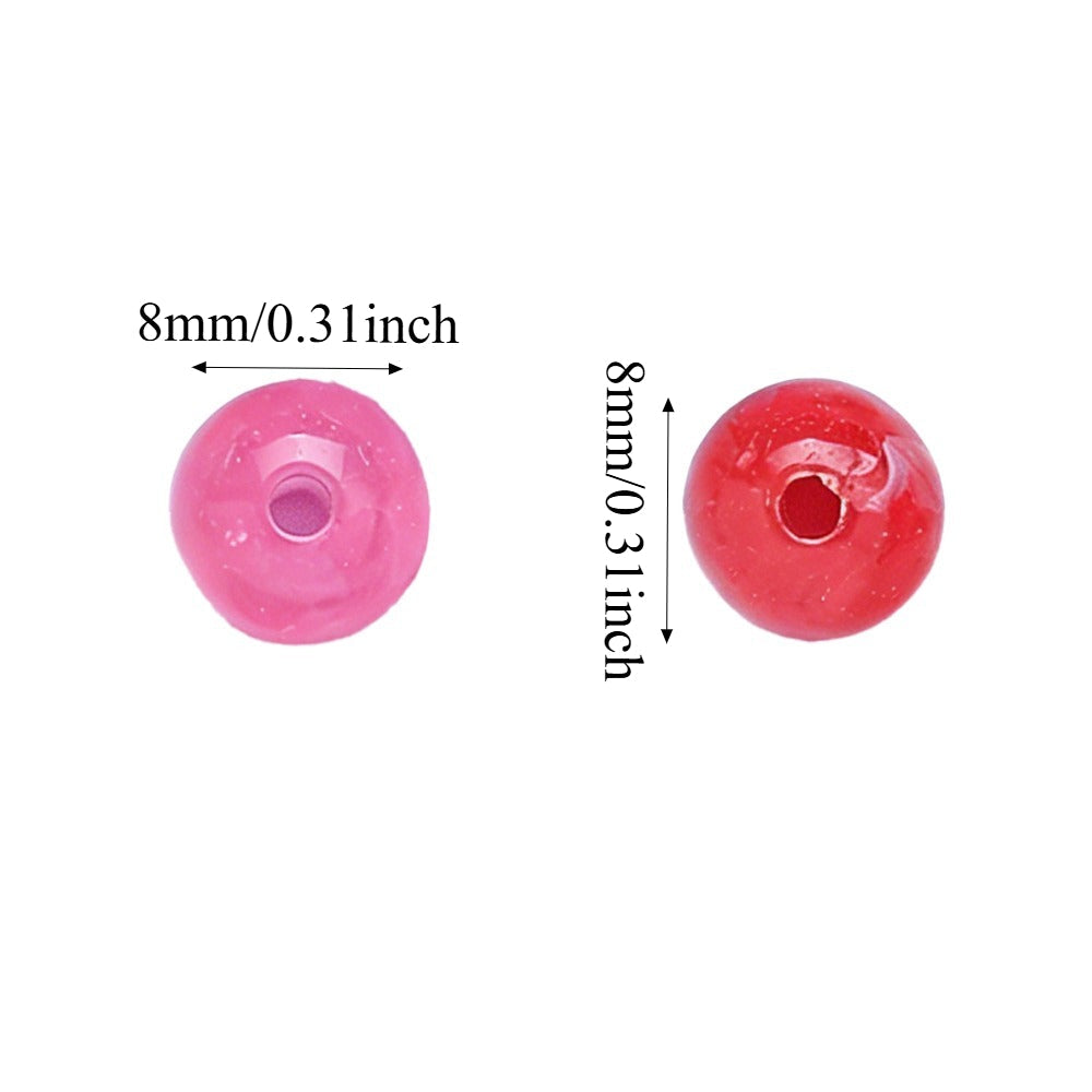 200pcs 8mm Valentine's Day Themed Pastel Pink Gradient Beads
