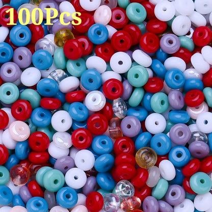 Vibrant Flat Round Glass Spacer Beads