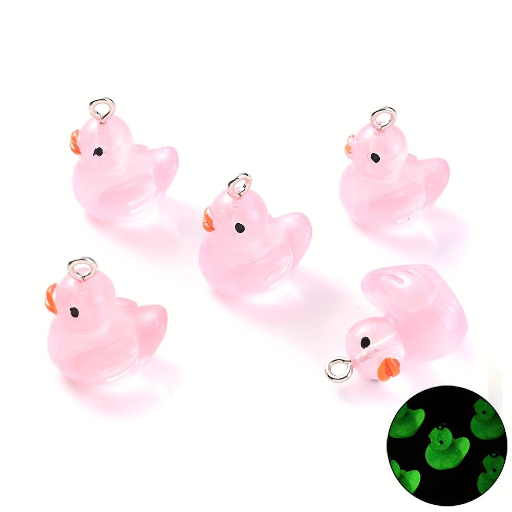 10PCS 16×20mm Luminous Duck Acrylic Bead Set