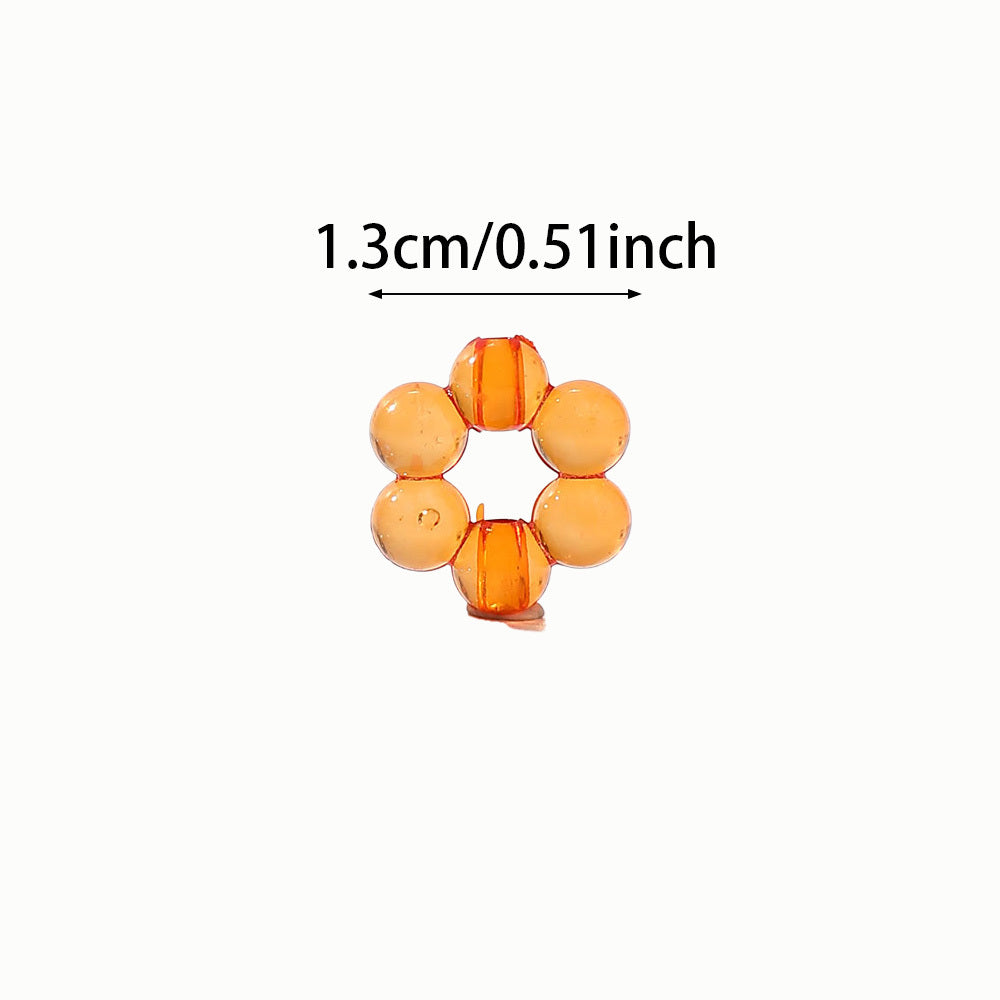 50pcs 17x16mm Transparent Flower Acrylic Beads