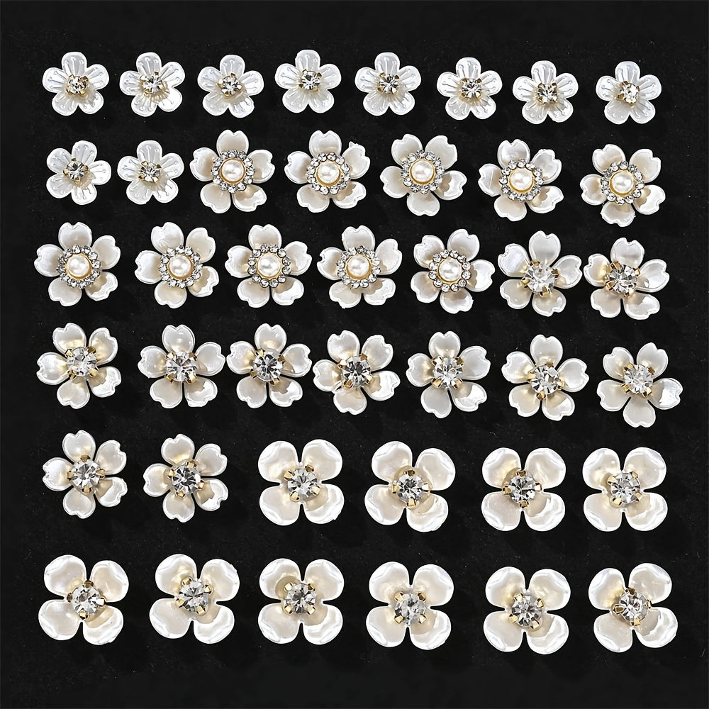 Petal Rhinestone Flower Flatback Beads