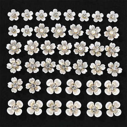 Petal Rhinestone Flower Flatback Beads