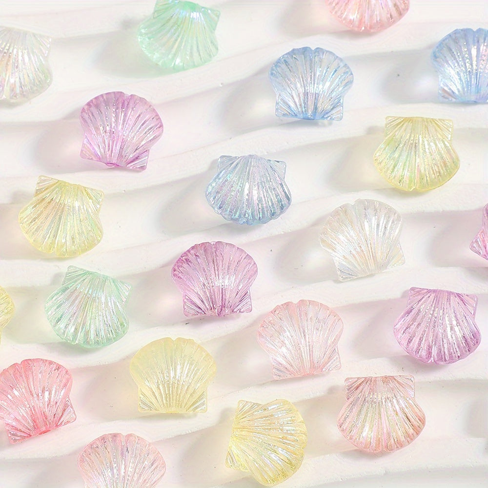 50pcs Colorful Acrylic Shell Beads