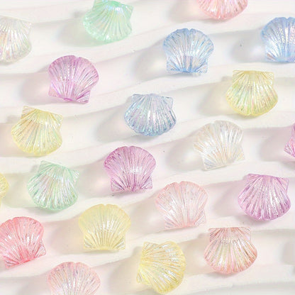 50pcs Colorful Acrylic Shell Beads