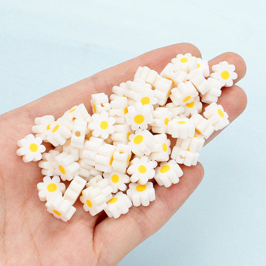 Pottery Daisy Flower Beads