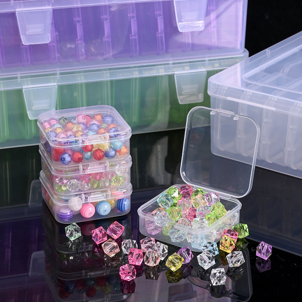 30-Grid Transparent Plastic Jewelry Bead Storage Box