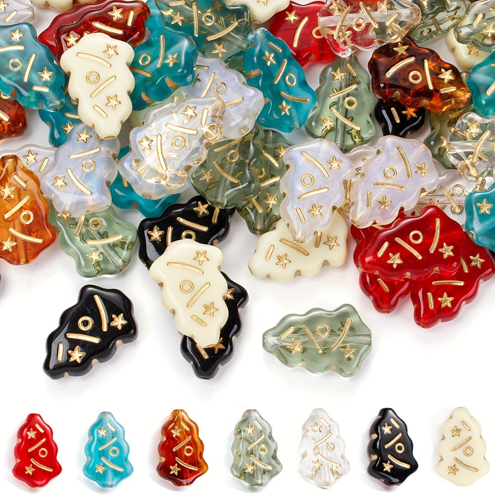 30pcs/set Shiny Christmas Tree Acrylic Beads