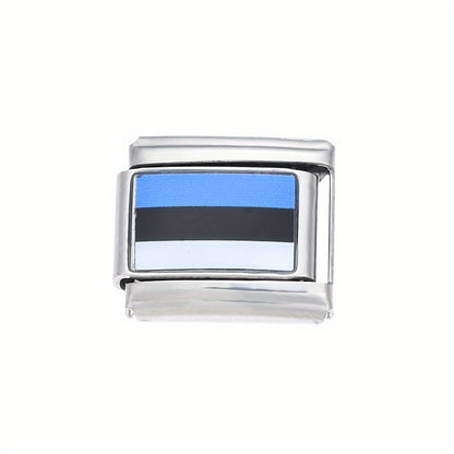 World Flag Alloy Bracelet Module
