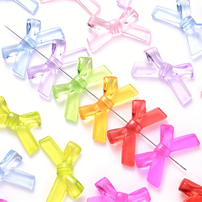Clear Bow Tie Acrylic Flatback Beads