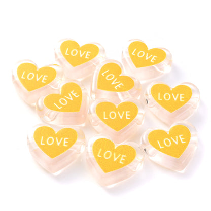 Clear Double Heart Acrylic Beads