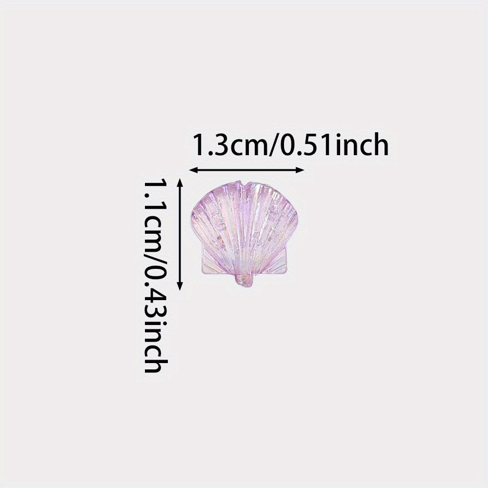 50pcs 11x13mm Ocean Style Shell Acrylic Beads