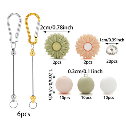 Sunflower Silicone Bead Keychain DIY Kit