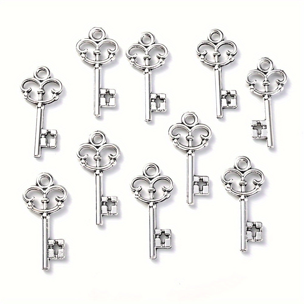 20PCS Retro Mixed Cross, Flower, Heart & Owl Metal Pendant Set