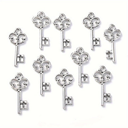 20PCS Retro Mixed Cross, Flower, Heart & Owl Metal Pendant Set