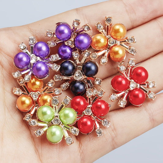 Colorful Flower-Shaped Plastic Flatback Embellishments