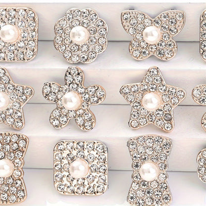 20PCS Star Flower Bow Square & Round Plastic Embellishment Set