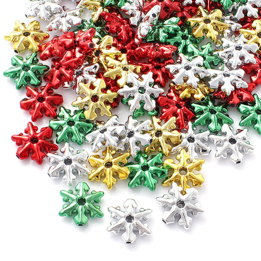 Mixed Color Snowflake Acrylic Beads