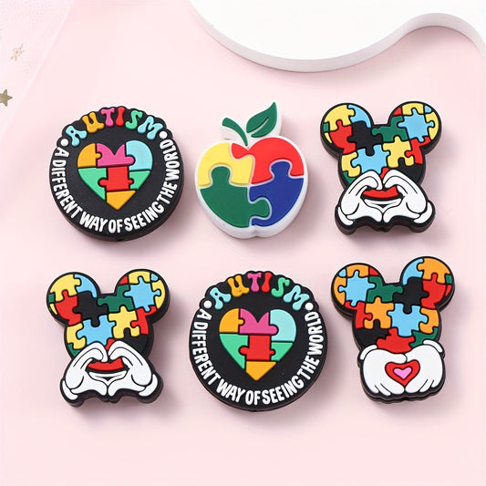 Puzzle Theme Silicone Beads