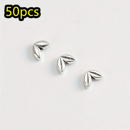 50pcs/set 5x7mm Wheat Ear Zinc Alloy Beads
