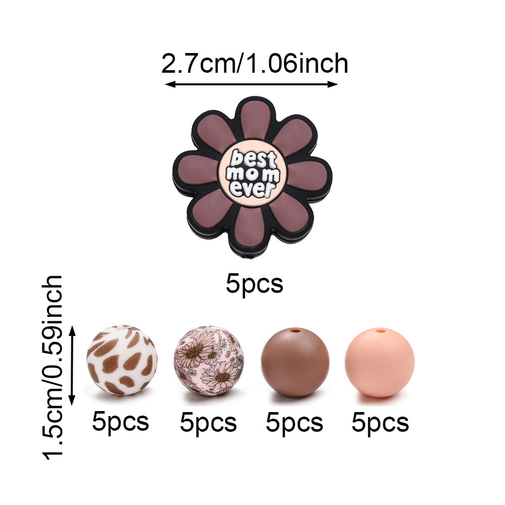Heart-Shaped Silicone “Happy Mother’s Day” Beads