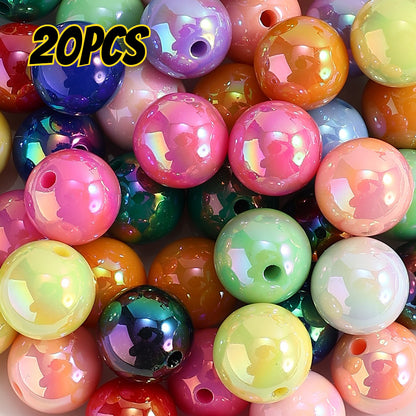 20pcs/set 16mm Shiny AB Color Round Acrylic Focal Beads