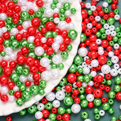100/200/500pcs Christmas Design Artificial Pearl Beads