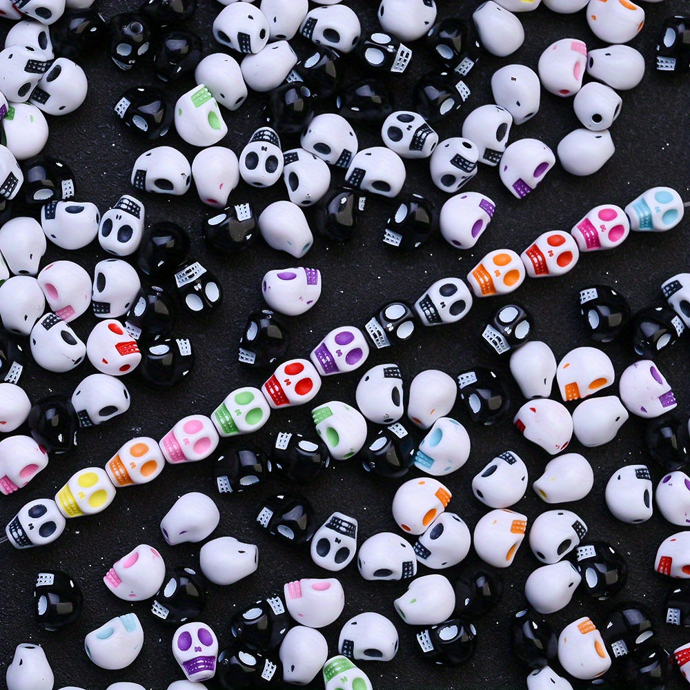 30pcs/set Colorful Skull Shape Acrylic Beads