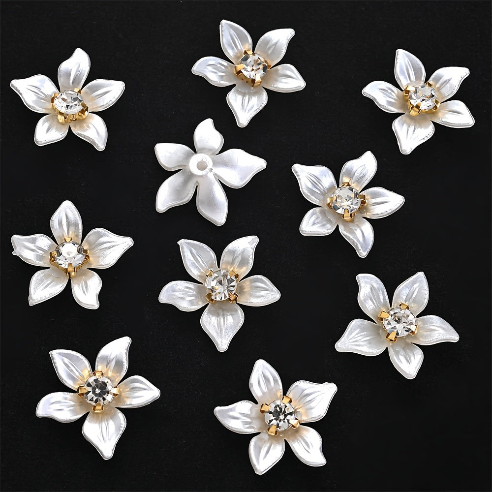 White Flower Acrylic Patches