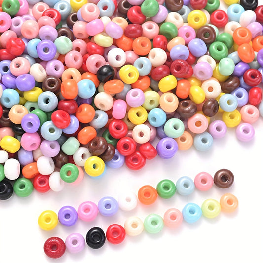 4 mm Multicolor Glass Abacus Seed Beads