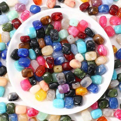 Multicolor Acrylic Straight-Hole Spacer Beads